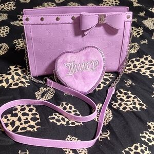 Juicy Couture Purple Crossbody Bag with Heart Accent